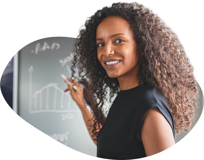 woman presenting for a corporate event