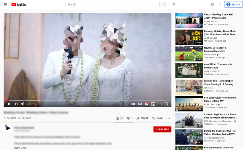 youtube live wedding