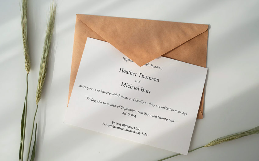 virtual wedding invitation
