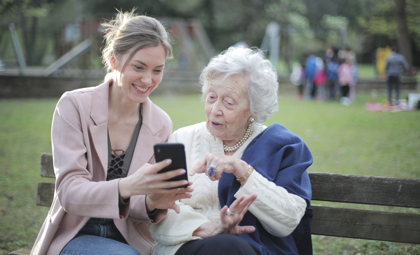 family watching funeral webcast