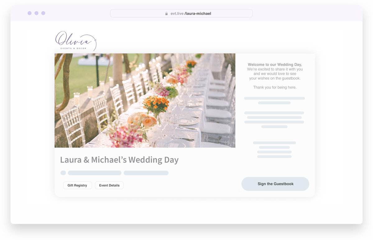 personalized live stream event