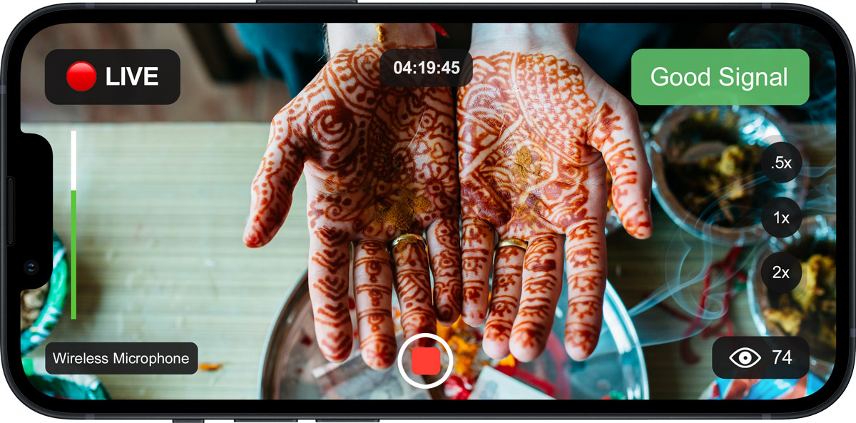 live streaming a henna ceremony at an indian wedding