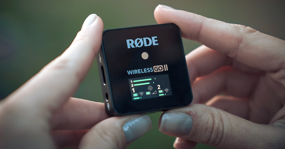 rode wireless go ii buttons and screen